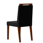 Kit 08 Cadeiras De Jantar Denise Veludo Preto E Madeira Casta