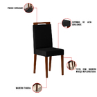 Kit 08 Cadeiras De Jantar Denise Veludo Preto E Madeira Casta