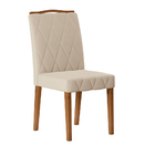 Kit 08 Cadeiras De Jantar Flora Veludo Bege E Madeira Ipê - D