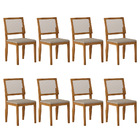 Kit 08 Cadeiras De Jantar Hana Triumph Areia E Madeira Castan