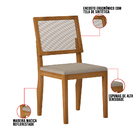 Kit 08 Cadeiras De Jantar Hana Triumph Areia E Madeira Castan