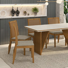 Kit 08 Cadeiras De Jantar Hana Triumph Areia E Madeira Castan