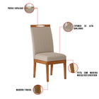 Kit 08 Cadeiras De Jantar Iris Facto Plus Pérola E Madeira Ip