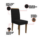 Kit 08 Cadeiras De Jantar Jasmin Veludo Preto Vl07 Pés Imbuia