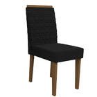 Kit 08 Cadeiras De Jantar Jasmin Veludo Preto Vl07 Pés Imbuia