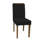 Kit 08 Cadeiras De Jantar Júlia Veludo Preto Vl07 Pés Imbuia