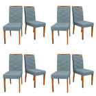 Kit 08 Cadeiras De Jantar Lais Animalle Azul Wd26 Pés Ypê - D