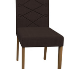 Kit 08 Cadeiras De Jantar Lais Veludo Café Lo02 Pés Imbuia -