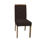 Kit 08 Cadeiras De Jantar Lais Veludo Café Lo02 Pés Imbuia -