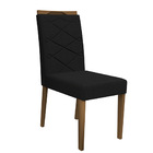 Kit 08 Cadeiras De Jantar Lais Veludo Preto Vl07 Pés Imbuia -