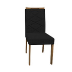 Kit 08 Cadeiras De Jantar Lais Veludo Preto Vl07 Pés Imbuia -