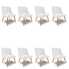 Kit 08 Cadeiras De Jantar Liz Corano Branco Pés Palito Castan