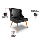 Kit 08 Cadeiras De Jantar Liz Corano Preto Pés Palito Castanh