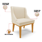 Kit 08 Cadeiras De Jantar Liz Corino Base Fixa Madeira Castan