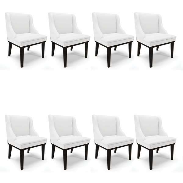 Kit 08 Cadeiras De Jantar Liz Corino Base Fixa Madeira Preto