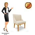 Kit 08 Cadeiras De Jantar Liz Corino Bege Base Fixa Madeira C