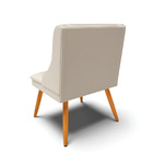 Kit 08 Cadeiras De Jantar Liz Corino Bege Pés Palito Castanho