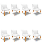 Kit 08 Cadeiras De Jantar Liz Corino Branco Pés Palito Castan