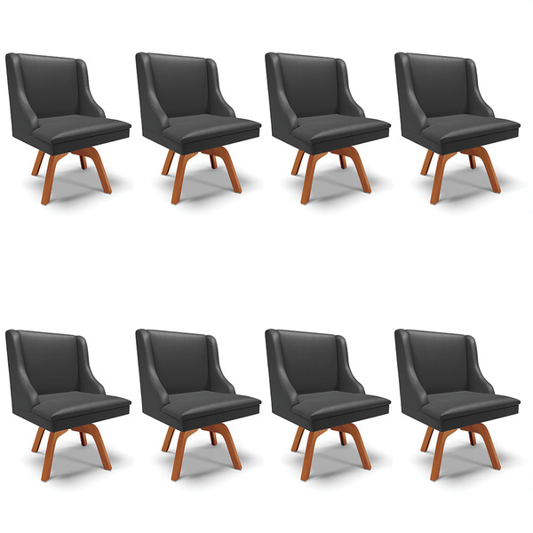 Kit 08 Cadeiras De Jantar Liz Corino Preto D03 - D'rossi Base