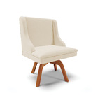 Kit 08 Cadeiras De Jantar Liz Linho Areia A27 Base Giratória