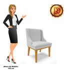 Kit 08 Cadeiras De Jantar Liz Linho Cinza A05 Base Fixa Madei