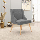 Kit 08 Cadeiras De Jantar Liz Linho Grafite A26 Pés Palito Na