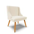 Kit 08 Cadeiras De Jantar Liz Linho Grosso Bege A19 Pés Palit