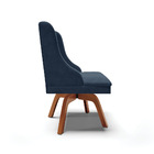 Kit 08 Cadeiras De Jantar Liz Suede Azul Marinho Base Madeira