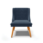 Kit 08 Cadeiras De Jantar Liz Suede Azul Marinho Pés Palito C