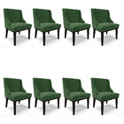 Kit 08 Cadeiras De Jantar Liz Suede Base Fixa Madeira Preto D