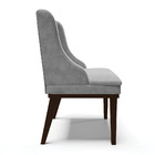 Kit 08 Cadeiras De Jantar Liz Suede Cinza Base Fixa Madeira T