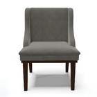 Kit 08 Cadeiras De Jantar Liz Suede Grafite Base Fixa Madeira