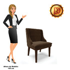 Kit 08 Cadeiras De Jantar Liz Suede Marrom Base Fixa Madeira