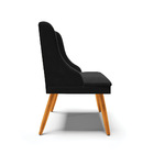 Kit 08 Cadeiras De Jantar Liz Suede Preto Pés Palito Castanho