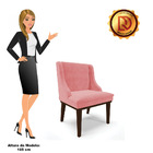 Kit 08 Cadeiras De Jantar Liz Suede Rosê Base Fixa Madeira Ta