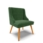 Kit 08 Cadeiras De Jantar Liz Suede Verde Pés Palito Castanho