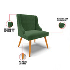 Kit 08 Cadeiras De Jantar Liz Suede Verde Pés Palito Castanho