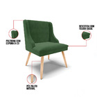 Kit 08 Cadeiras De Jantar Liz Suede Verde Pés Palito Natural
