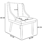 Kit 08 Cadeiras De Jantar Liz Veludo Cinza Pés Palito Castanh