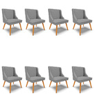 Kit 08 Cadeiras De Jantar Liz Veludo Grafite Luxo A131 Pés Pa