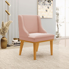 Kit 08 Cadeiras De Jantar Liz Veludo Rosê Base Fixa Madeira C