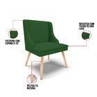 Kit 08 Cadeiras De Jantar Liz Veludo Verde A136 Pés Palito Na