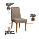 Kit 08 Cadeiras De Jantar Mayte Camurça Marrom Lux Pés Ypê -