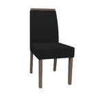 Kit 08 Cadeiras De Jantar Mayte Veludo Preto Vl07 Pés Imbuia