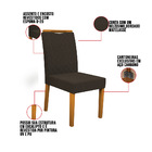 Kit 08 Cadeiras De Jantar Nayla Veludo Café Lo02 Pés Ypê - D'