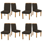 Kit 08 Cadeiras De Jantar Nayla Veludo Café Lo02 Pés Ypê - D'