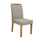 Kit 08 Cadeiras De Jantar Nayla Veludo Linho Tl13 Pés Ypê - D