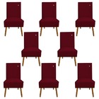 Kit 08 Cadeiras De Jantar Sevilha Pés Palito Suede Marsala -