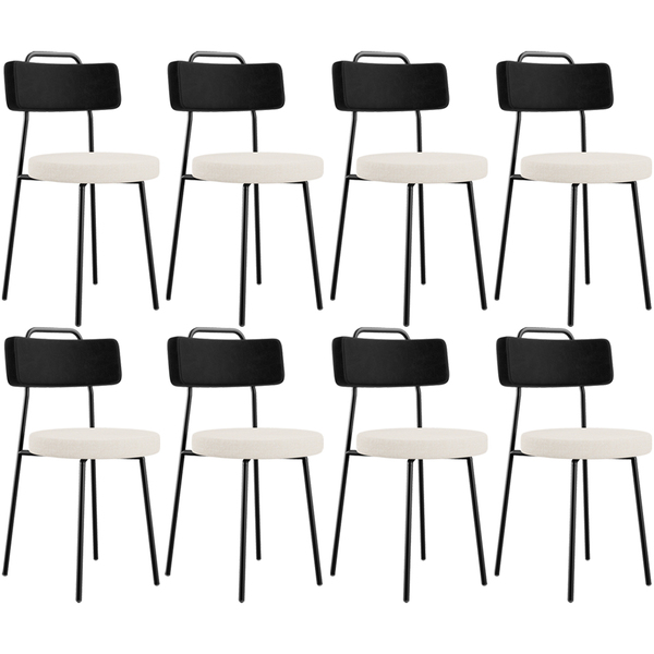 Kit 08 Cadeiras Decorativa Estofada Sala Jantar Barcelona L02