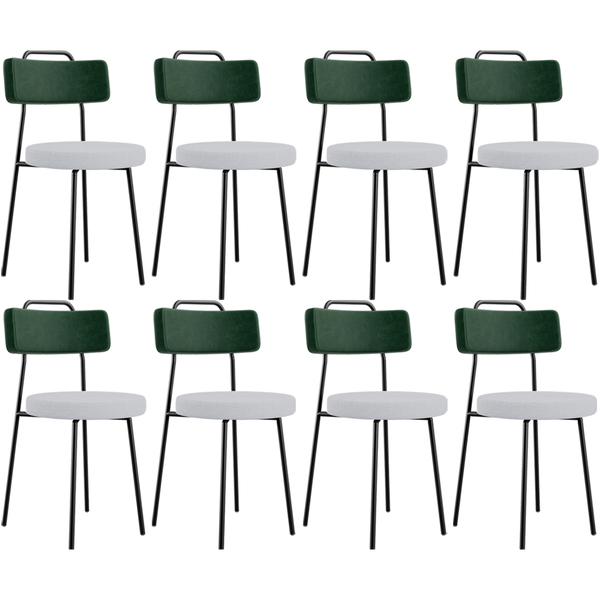 Kit 08 Cadeiras Decorativa Estofada Sala Jantar Barcelona L02